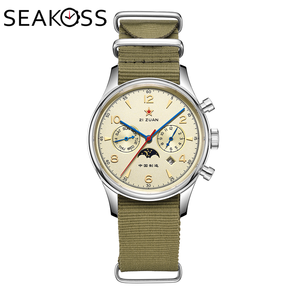 Chronograph Mechanical Watch Seagull 1963 - Reloj de Pulsera Mecánico Automático para