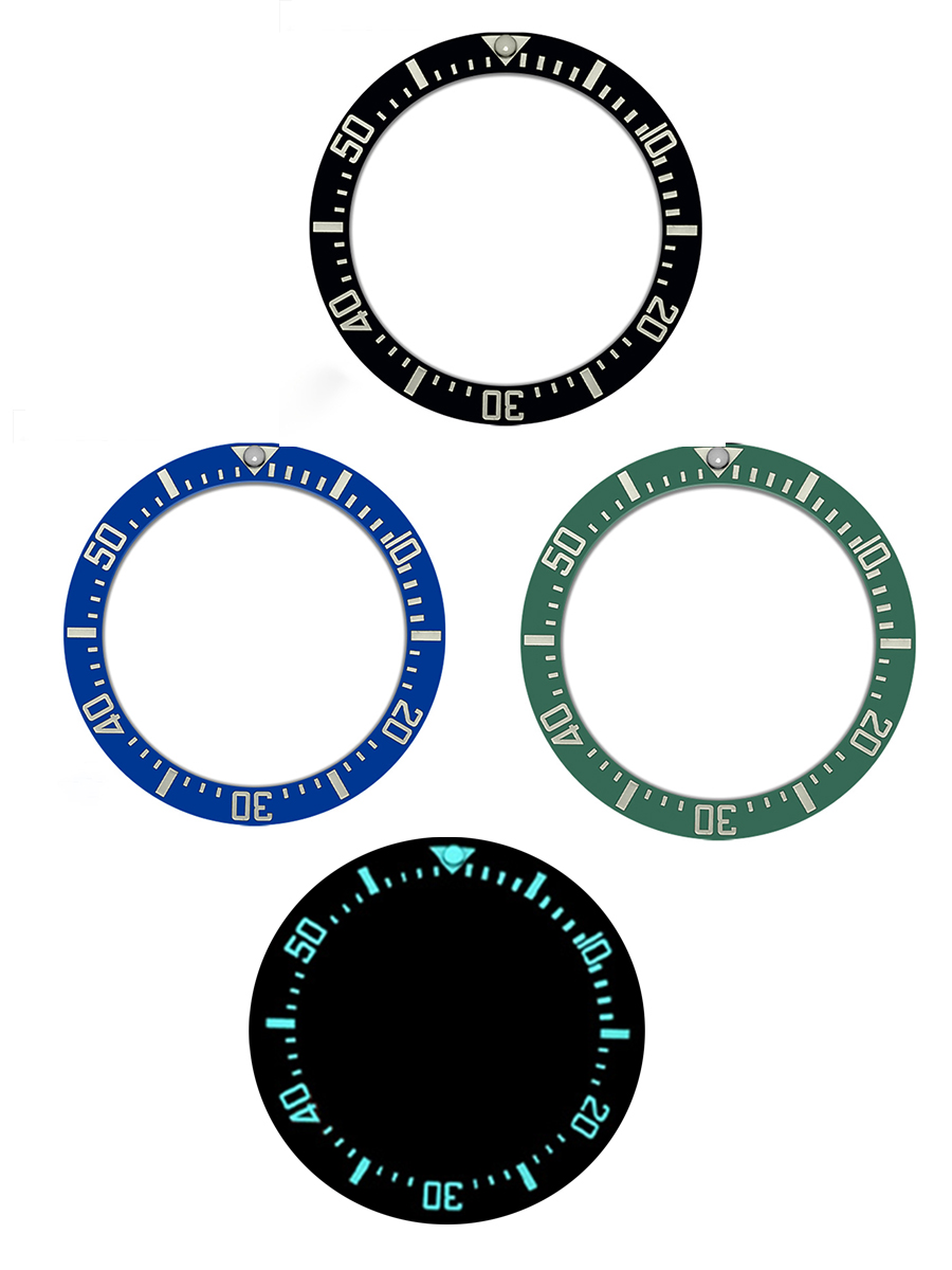 Watch Bezel Insert Ceramic Luminous - Anillo de bisel de cerámica curvado