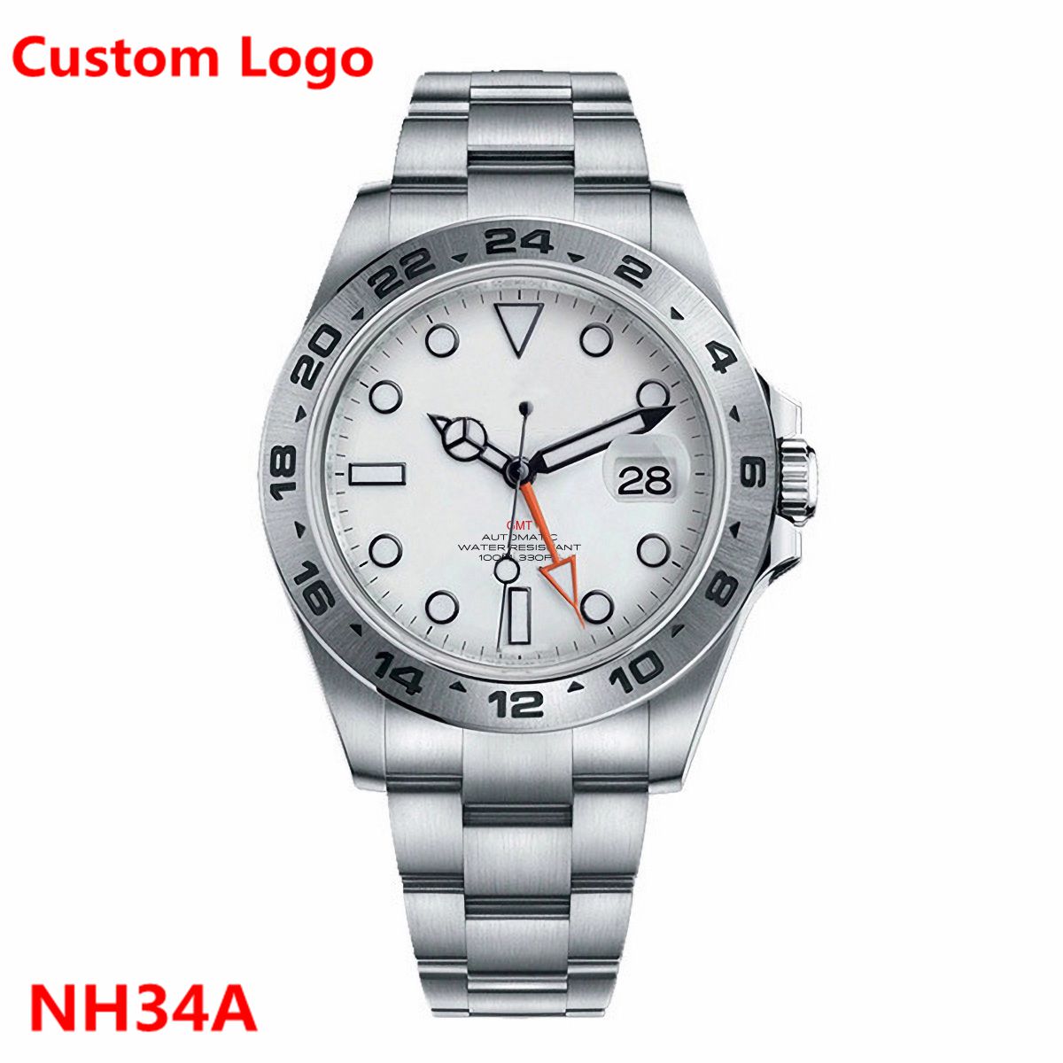 Men Mechanical Watch Sapphire Crystal - Reloj mecánico automático GMT NH34 de