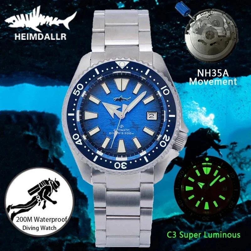 Automatic Dive Watch 200M Nh35 Movement - Heimdallr SKX007 relojes de buceo titanio