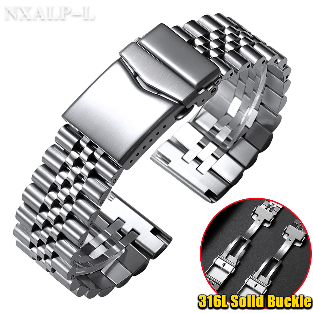 Solid Stainless Steel Watch Bracelet Jubilee - Correa de acero inoxidable sólido 316L