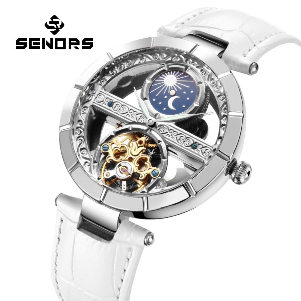 Skeleton Automatic Watch Luxury Tourbillon - Reloj Mecánico de Tourbillon para mujer,