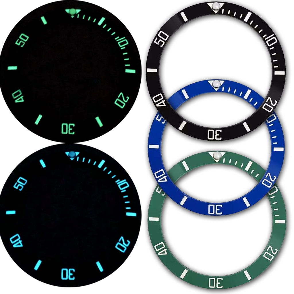 Watch Bezel Insert Ceramic Luminous - 38MM C3 superluminoso negro azul verde