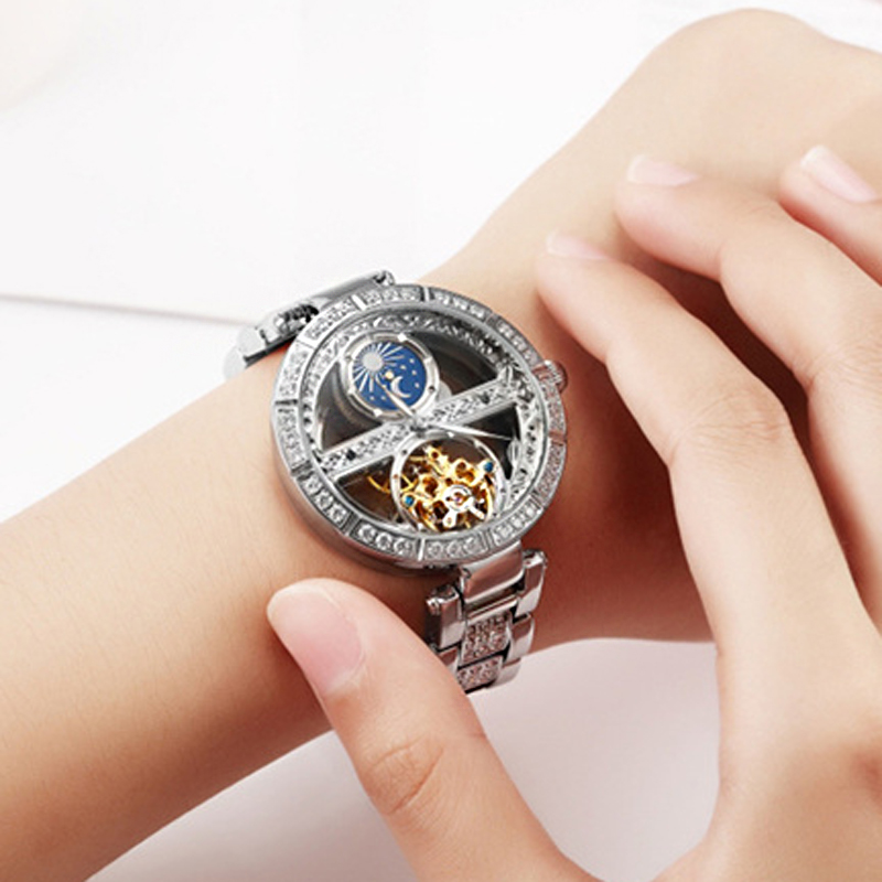 Skeleton Automatic Watch Luxury Tourbillon - Reloj automático para mujer, reloj resistente