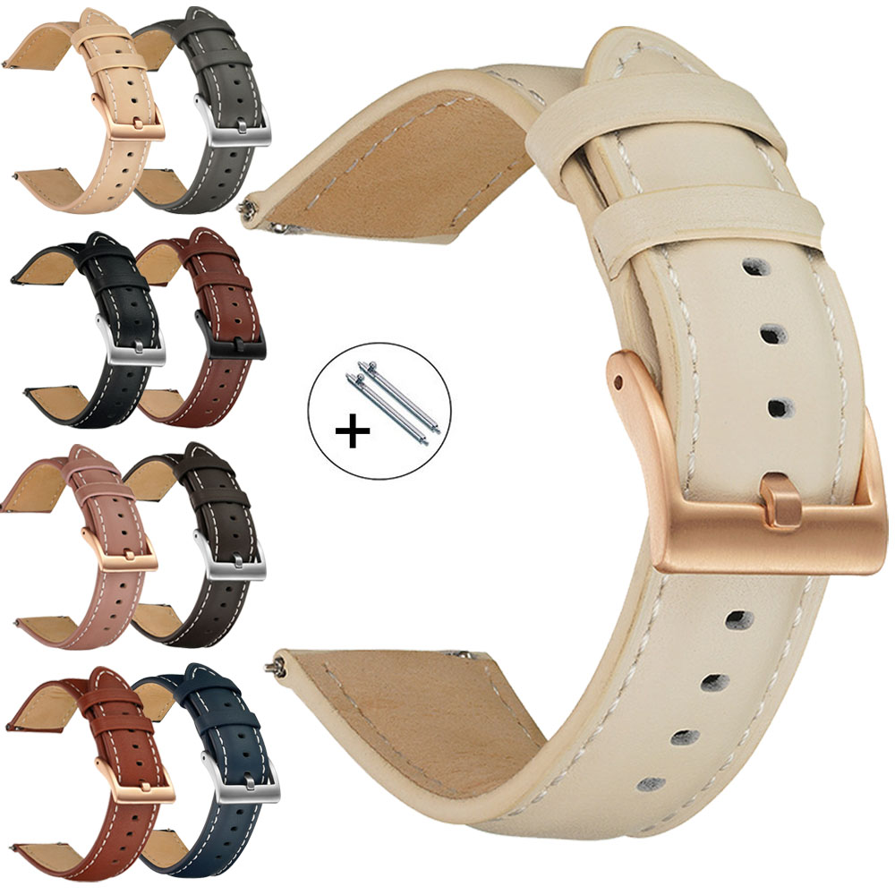 Leather Watch Strap Quick Release 20Mm 22Mm - Correa de reloj de cuero genuino