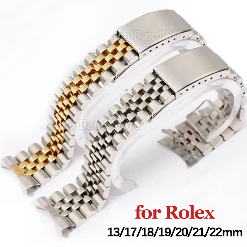 Solid Stainless Steel Watch Bracelet Jubilee - Correa de reloj de Metal con