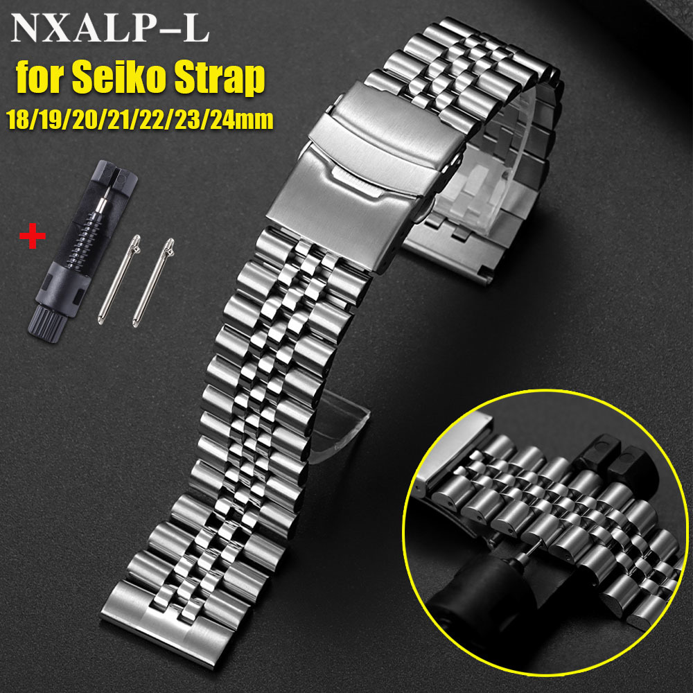 Solid Stainless Steel Watch Bracelet Jubilee - Correa de acero inoxidable sólido de