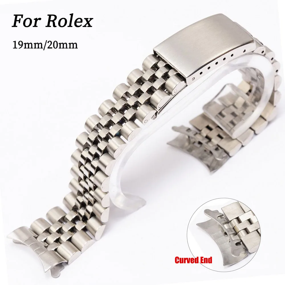 Solid Stainless Steel Watch Bracelet Jubilee - Correa de reloj de Metal para