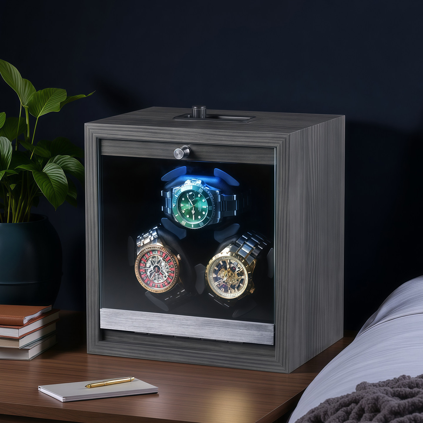 Watch Winder Automatic Dual Watch Box - Caja de Relojes Premium con 3
