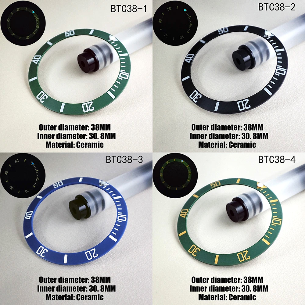 Watch Bezel Insert Ceramic Luminous - Bisel de reloj de 38mm x