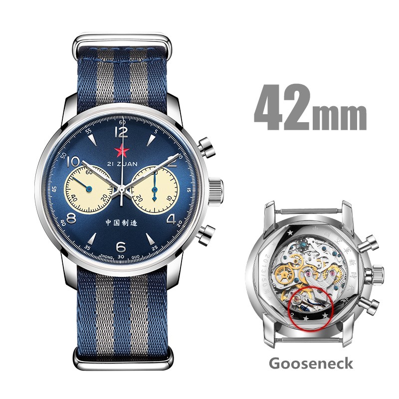 Chronograph Mechanical Watch Seagull 1963 - Reloj de Piloto Cronógrafo Retro SEAKOSS
