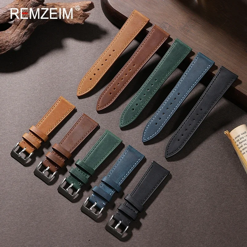 Leather Watch Strap Quick Release 20Mm 22Mm - Crazy Horse-Correa de cuero de liberación