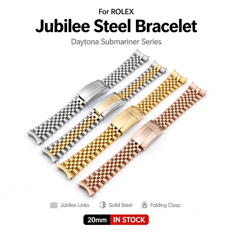 Solid Stainless Steel Watch Bracelet Jubilee - Pulsera de acero macizo Jubilee para