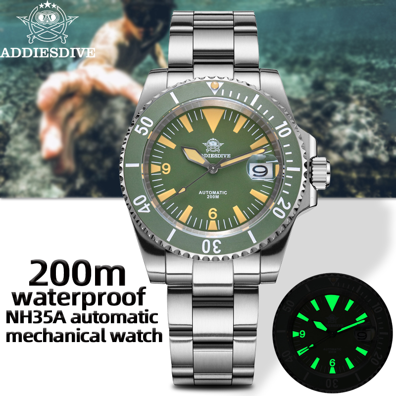 Automatic Dive Watch 200M Nh35 Movement - Reloj de Pulsera Mecánico Automático ADDIESDIVE