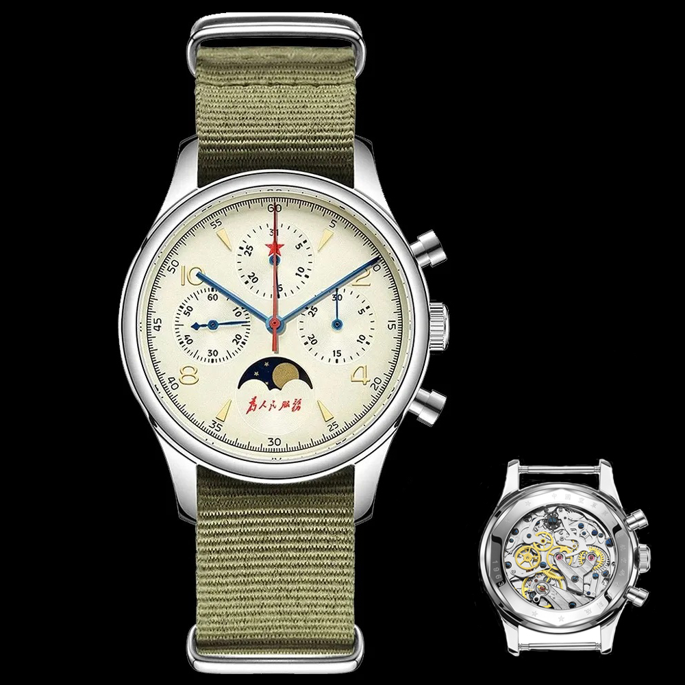 Chronograph Mechanical Watch Seagull 1963 - SEAKOSS 1963 cronógrafo zafiro 40mm piloto