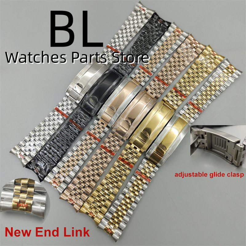 Solid Stainless Steel Watch Bracelet Jubilee - BLIGER, brazalete tipo Jubilee con eslabones