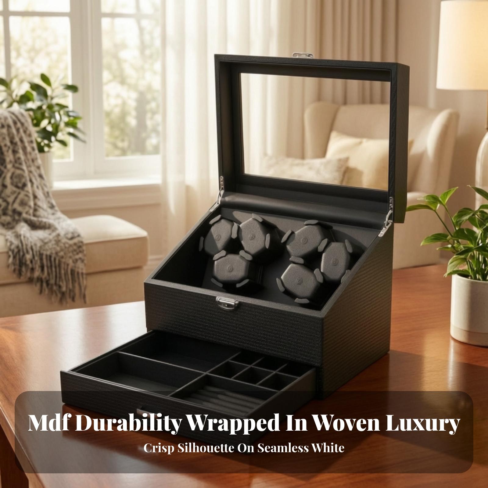 Watch Winder Automatic Dual Watch Box - Caja de Joyería y Enrollador de