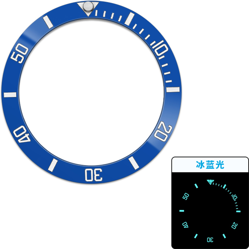 Verde azul luminoso inclinado  - Watch Bezel Insert Ceramic Luminous reseña y precio