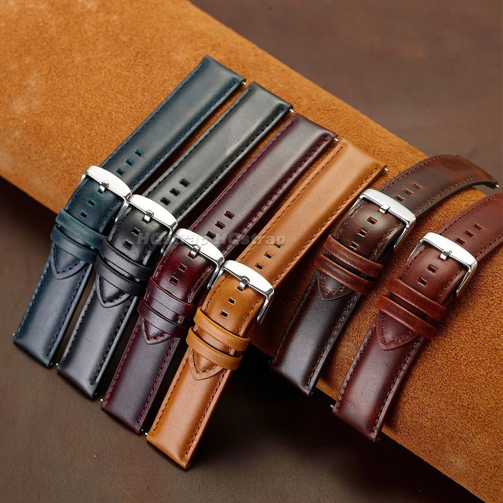 Pulsera de cuero hecha a mano  - Leather Watch Strap Quick Release 20Mm 22Mm reseña y precio