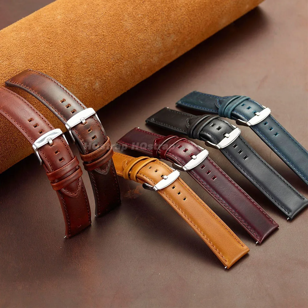 Pulsera de cuero hecha a mano  - Leather Watch Strap Quick Release 20Mm 22Mm reseña y precio