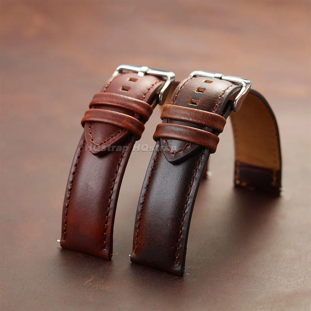 Pulsera de cuero hecha a mano  - Leather Watch Strap Quick Release 20Mm 22Mm reseña y precio