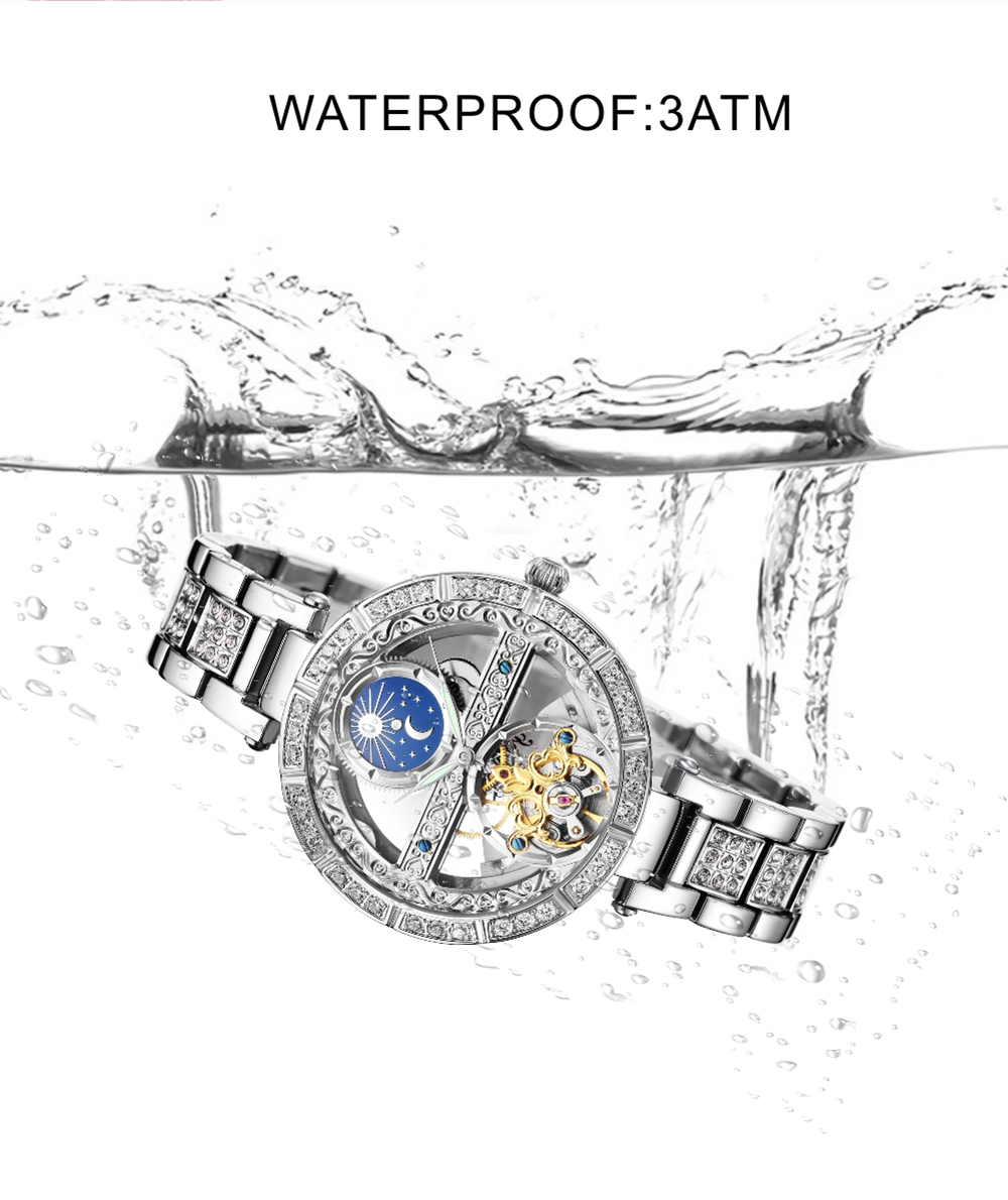 Reloj Mecánico de Tourbillon p - Skeleton Automatic Watch Luxury Tourbillon reseña y precio