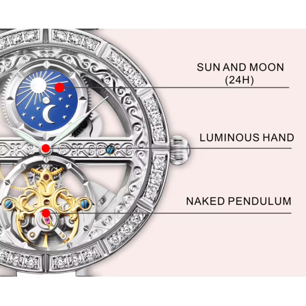 Reloj Mecánico de Tourbillon p - Skeleton Automatic Watch Luxury Tourbillon reseña y precio