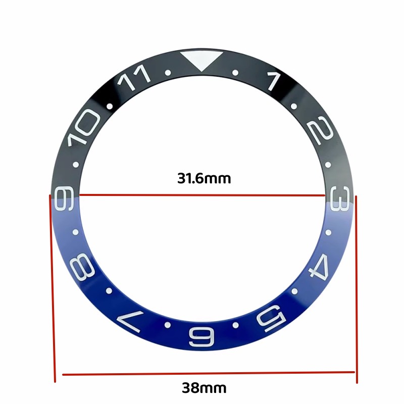 Piezas de reloj, 38 mm x 31,6  - Watch Bezel Insert Ceramic Luminous reseña y precio