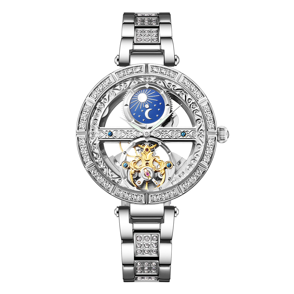 Reloj automático para mujer, r - Skeleton Automatic Watch Luxury Tourbillon reseña y precio