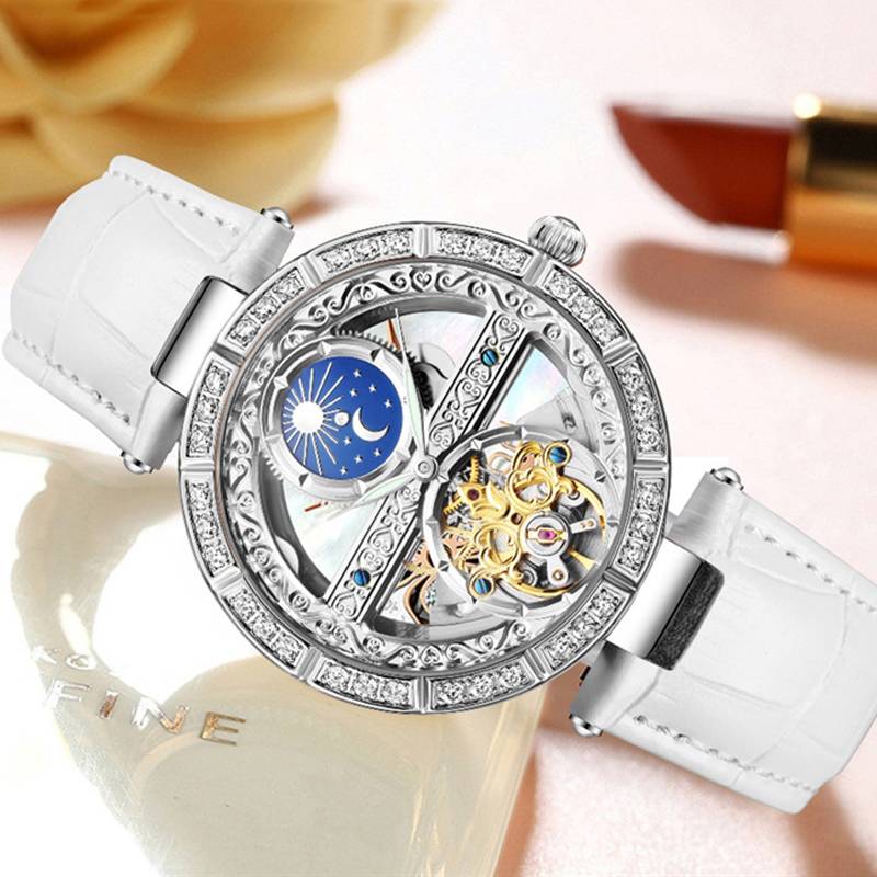 Reloj automático para mujer, r - Skeleton Automatic Watch Luxury Tourbillon reseña y precio