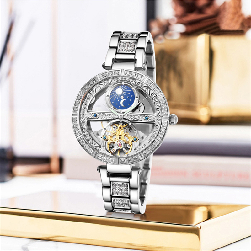 Reloj automático para mujer, r - Skeleton Automatic Watch Luxury Tourbillon reseña y precio