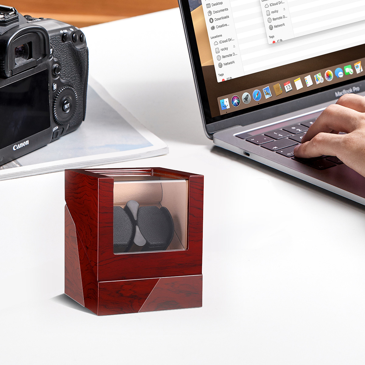Caja de Madera de Lujo para Re - Watch Winder Automatic Dual Watch Box reseña y precio