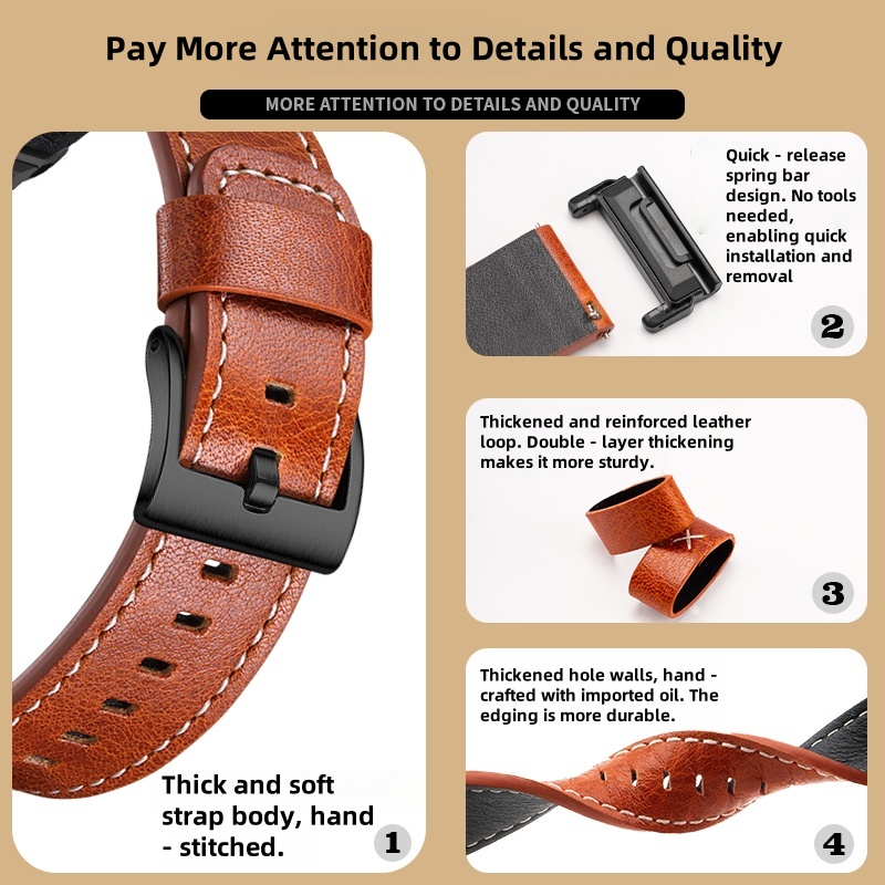 Correa de reloj de cuero genui - Leather Watch Strap Quick Release 20Mm 22Mm reseña y precio