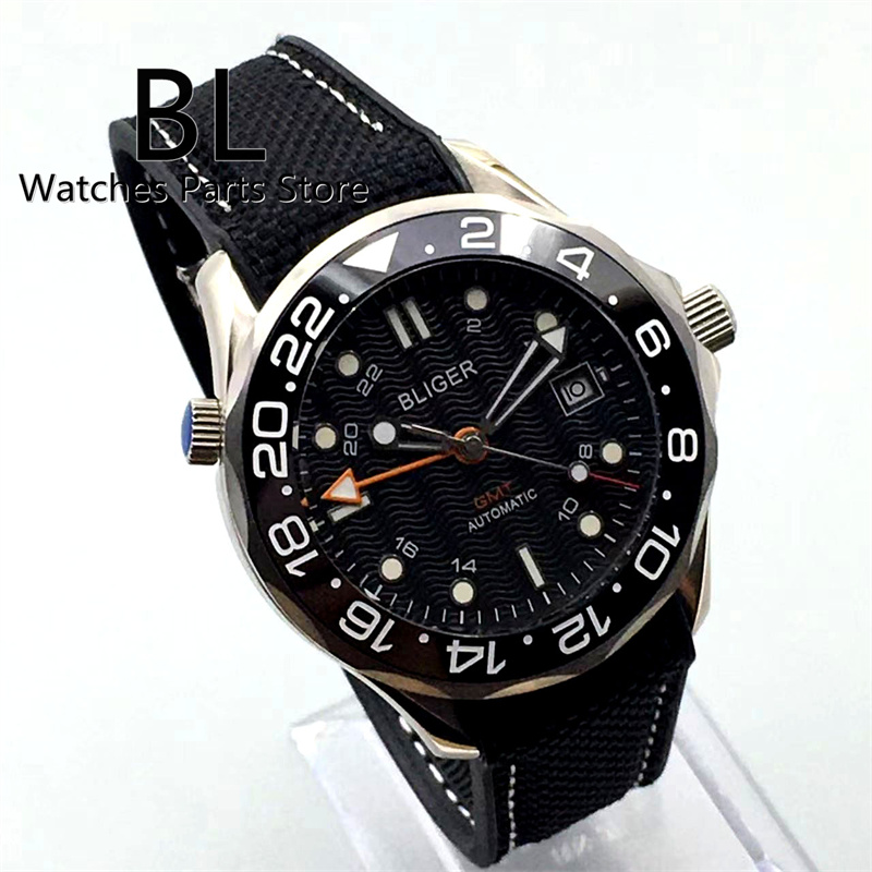 BLIGER NH34 GMT reloj mecánico - Watch Bezel Insert Ceramic Luminous reseña y precio