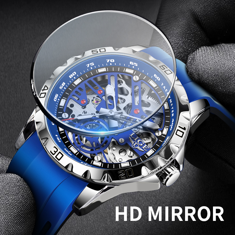 LIGE-Reloj Mecánico Tourbillon - Skeleton Automatic Watch Luxury Tourbillon reseña y precio