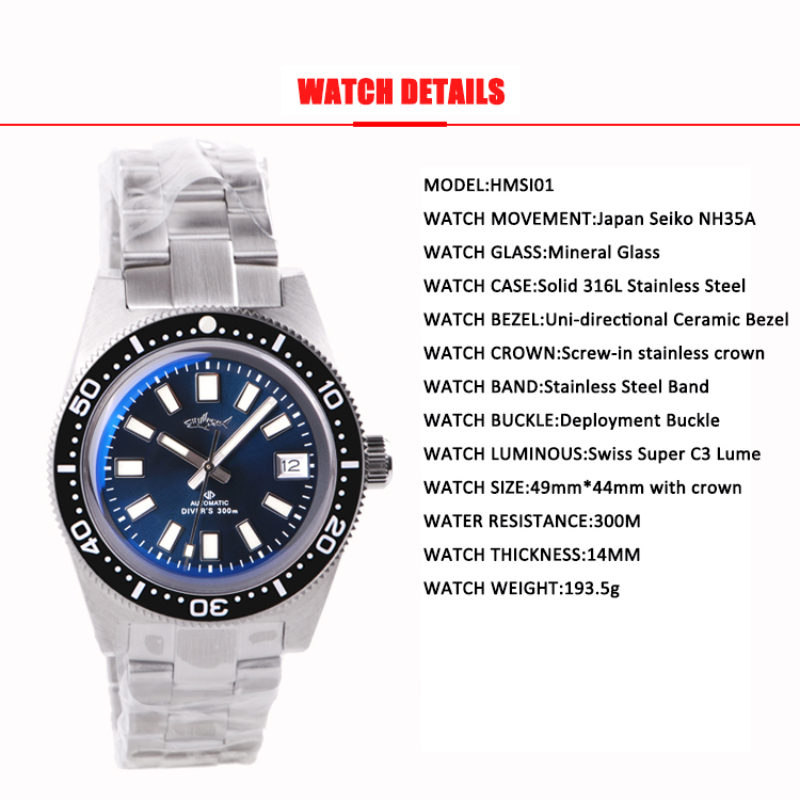 HEIMDALLR 62MAS reloj homenaje - Sapphire Watch Crystal Double Domed reseña y precio