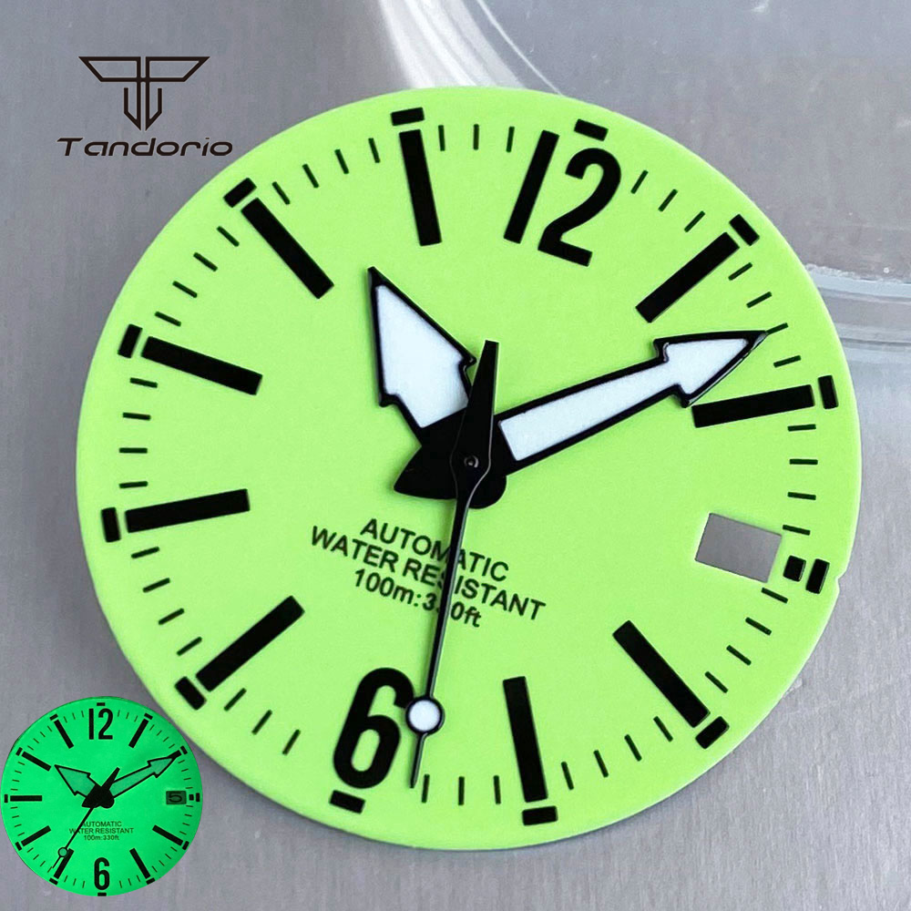 Esfera de reloj verde de 29mm, - Watch Hands Set Luminous Replacement Nh35 reseña y precio