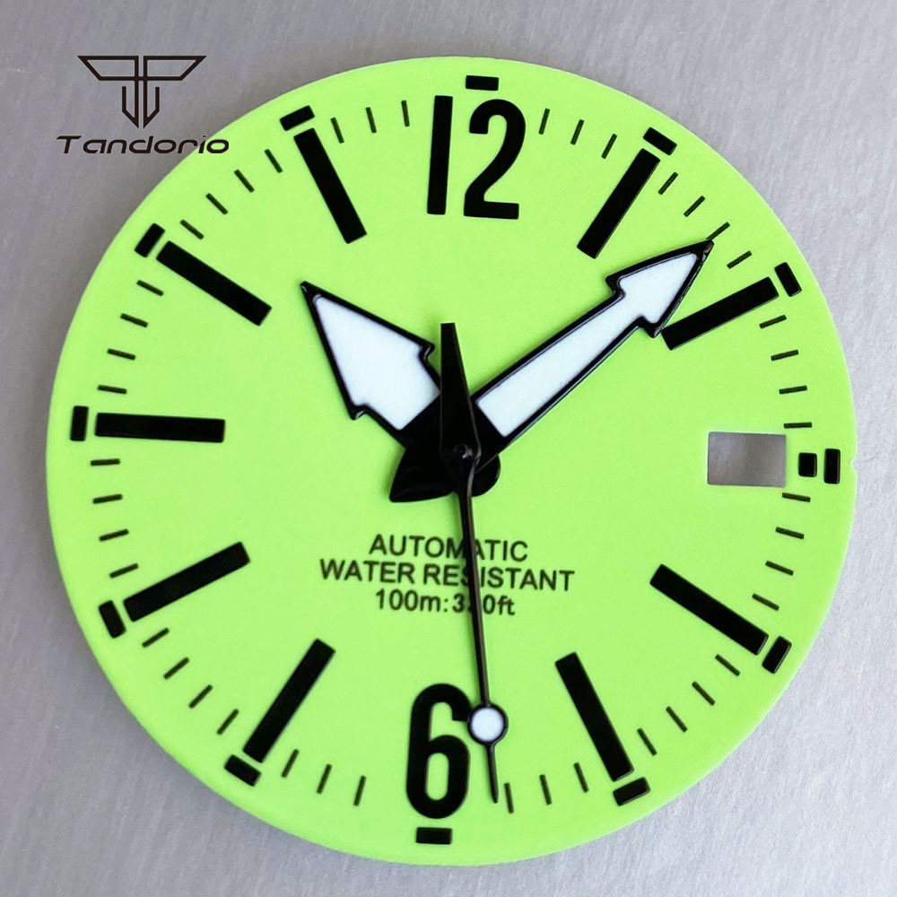 Esfera de reloj verde de 29mm, - Watch Hands Set Luminous Replacement Nh35 reseña y precio