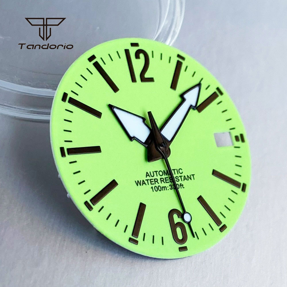 Esfera de reloj verde de 29mm, - Watch Hands Set Luminous Replacement Nh35 reseña y precio